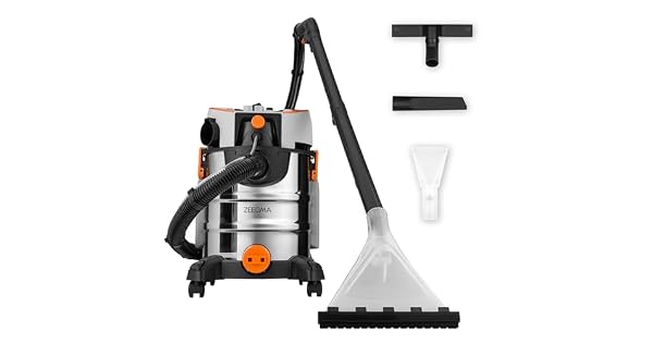 Zeegma ZONDER Pro Aqua Aspirador en seco y hmedo 1400 W para Alfombras Coche Tapicera Escaleras Depsito de Agua Limpia de 4 L Juego de Filtros y Boquillas de Lavado