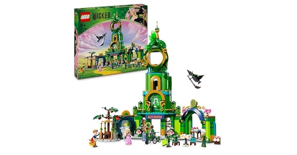 LEGO Wicked Bienvenidos a Emerald City Ciudad de Juguete de Coleccin con Torre Mini Muecas de Glinda y Elphaba Regalo para Nias Nios y Fans de la Pelcula Musical de 9 Aos o Ms 75684