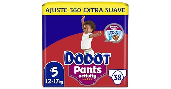 Dodot Activity Pants PaalBraguita Talla 5 38 Paales 12kg17kg Con Barrera STOP Fugas Que Ayuda A Prevenir Fugas Traseras