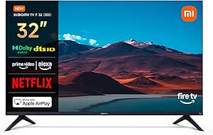 XIAOMI F 32 TV, 32 Inch (81 cm), HD, Smart TV, Fire OS7, Alexa Voice Control, Dolby Audio, DTS Virtual:X, DTS-HD, Compatible with Apple AirPlay, 2025 | Alexa Voice Control, Dolby Audio, DTS Virtual:X, DTS-HD, Compatible with Apple AirPlay