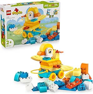 LEGO Duplo Animals on Wheels 3in1 - Educational Building Toy with Bricks to Build Figure of Dog, Duck or Fish Toy with Wheels - Gift for Boys and Girls 2+ Years 10448