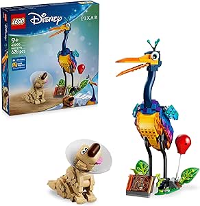 LEGO | Disney Pixar Kevin and Dug - Golden Retriever Dog Toy and Exotic Bird Figure - Children's Room Decor - Gift for 9+ Year Old Girls Movie Fans Up - 43290