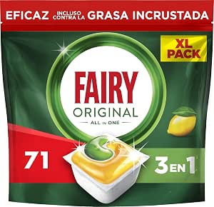 Fairy Original TodoEn1 Capsules Dishwasher Machine Lemon, 71 Capsules | Effective Even In Embedded Fat