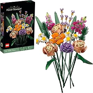 LEGO Icons Ramo de Flores, Maqueta de Construcción y Manualidades para Adultos, Plantas Artificiales Colección Botanical, Decoración del Hogar y Oficina, Regalo par Mujeres y Hombres 10280