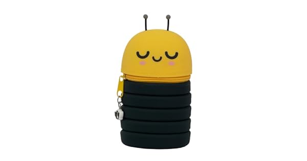 Mr Wonderful  Estuche de Silicona Extensible  Abeja  con Cierre de Cremallera  Estuche Personalizado  Diseo Exclusivo