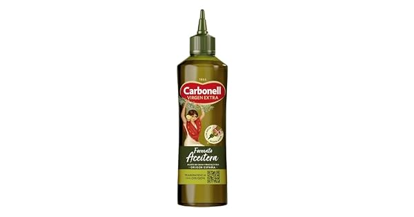 Carbonell  Aceite de Oliva Virgen Extra Uso Verstil Sabor Equilibrado Notas Frutales y Herbceas para Uso Fro como Aliar y Marinar con Tapn Dosificador y Cdigo QR Formato Aceitera  460 ml