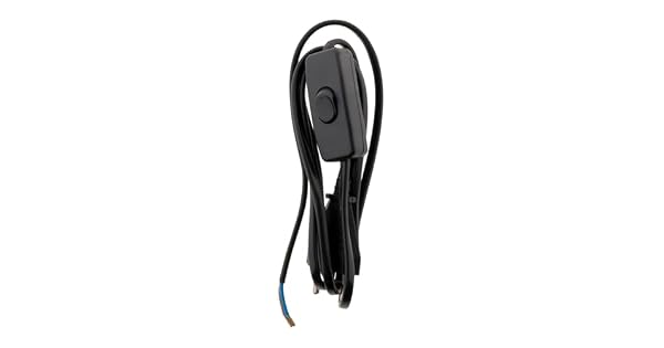 Zenitech  Cable con Interruptor para Lmpara  15 m  Negro  Cable HO3VVH2F 2x075 mm  Normativa CE  Cable Flexible y Resistente  Ideal para Uso Interior  Seguridad y Fiabilidad Elctrica