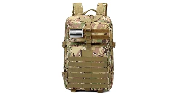QUEXLAI Mochila para hombre mochila impermeable para montaismo mochila de exterior mochila de viaje grande ligera con cierre de velcro adecuada para viajes escalada senderismo pesca Braun 2