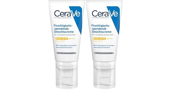 CeraVe Locin Hidratante de Rostro SPF 50 Para Piel Normal a Seca Hidratacin y Alta Proteccin Contra los Rayos UVBUVA Enriquecida con Ceramidas 52ml Paquete de 2