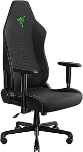 Razer Iskur V2 X - Essential Gaming Chair with Integrated Lumbar Support (High Density Foam Molded Pads, 2-D Armrests, Soft Finish Fabric) Black