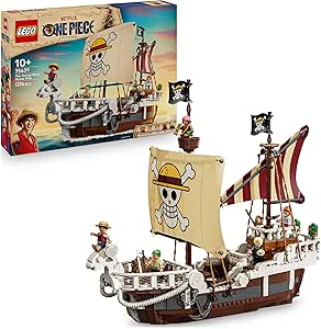 LEGO One Piece Barco Pirata Going Merry de Juguete - Maqueta de Barco y Decoración Anime - 5 Minifiguras Inc. Luffy, Zoro y Nami - Regalo para Niños, Niñas y Fans de 10+ Años 75639