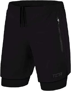 TCA Pantalon Corto Hombre Deporte con Bolsillos y Mallas - Pantalones Cortos Deporte Hombre para Running Gym Padel - Hombre 2 en 1 con Mallas Cortas y 2X Bolsillos con Cremallera