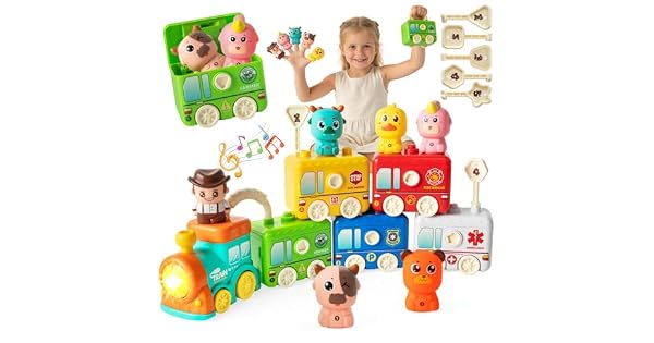 KADAYAYA Montessori Juguete de beb a partir de 2 aos tren de juguete de granja