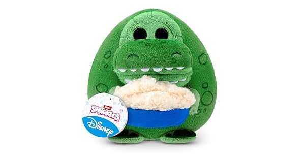 Snackles Disney Pixar Toy Story Rex  Palomitas Peluche 20 cm de ZURU  Dinosaurio Peluche Ultra Suave Coleccionable con Accesorio de Snack Regalo para Nios y Fans de Disney