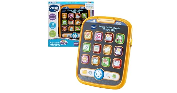 VTechBaby Peque Tablet bilinge Happy Play EspaolIngls Tableta educativa Infantil Nuevo Vocabulario Fomenta Desarrollo lenguaje Regalo bebs 6 Meses Versin ESP