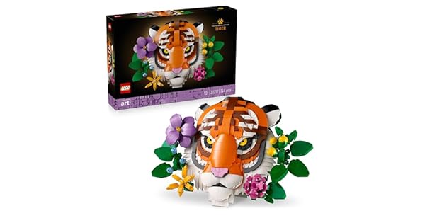 LEGO Art Coleccin Fauna Tigre  Maqueta 3D para Adultos con Decoracin Floral de Botanical  Decoracin para el Hogar y Oficina  Cuadro de Tigre  Regalo para Mujeres y Hombres 31217