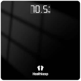 Digital Bathroom Scale with LED Display, Precision Scale for Body Weight, Max 180 kg, Step-on Technology, Slim Design, Black