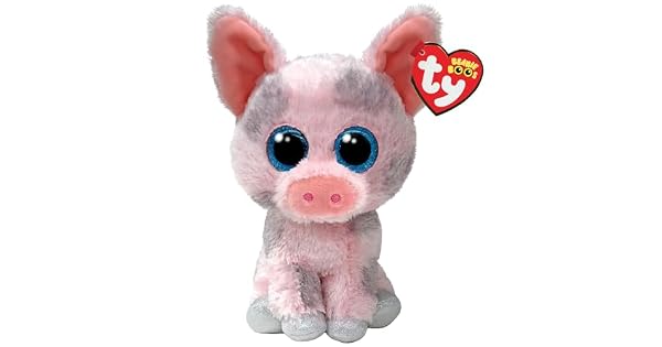 Ty Beanie Boos  Hambo el tierno Cerdito con Ojos Azules Brillantes el Peluche con Ojos Grandes Brillantes  15 cm  T37318
