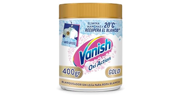 Vanish Oxi Action Multipoder  Quitamanchas multibeneficio blanqueador y potenciador de lavado para ropa blanca en polvo sin leja 400gr