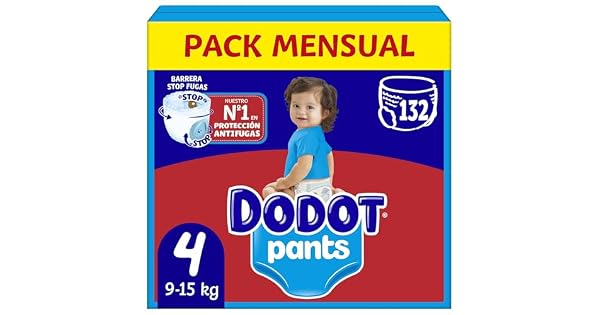 Dodot Beb Pants Paales Talla 4 915 kg 132 Paales PaalBraguita con Ajuste 360 AntiFugas Pack Mensual