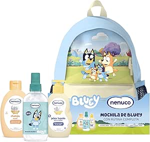 Nenuco Bluey Children's Backpack Pack – Limited Edition, with Mild Shampoo 200 ml, Liquid Soap 200 ml and Cologne Nenuco 240 ml