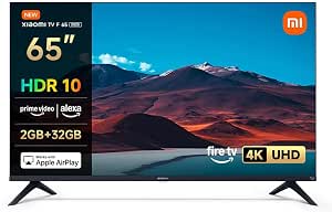 XIAOMI TV F 65, 65 Inch (165 cm), 4K UHD, Smart TV, Fire TV, Alexa Voice Control, HDR10, MEMC, Game Boost Mode 120Hz,2GB+32GB, Compatible with Apple AirPlay, 2025