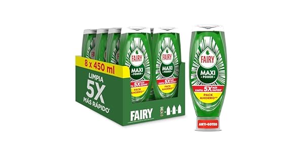 Fairy MaxPower Lquido Lavavajillas 8 x 450ml