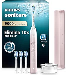 Philips Sonicare DiamondClean 9000 Series Power Electric Toothbrush Special Edition - Cepillo sónico, rosa, cepillo de control de placa C3 Premium de 4 cabezales (modelo HX9911/79)