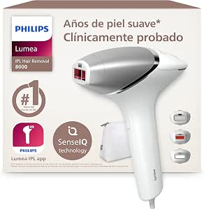 Philips Lumea 8000 Series IPL Hair Removal Device, Laser Alternative, SenseIQ, 3 Attachments for Body, Face and Precision Areas, BRI946/00