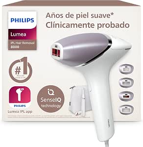 Philips Lumea 8000 Series IPL Hair Removal Device Laser Hair Removal Alternative, SenseIQ Technology, 4 Body Attachments, Satin Compact Trimmer Pencil, BRI949/00