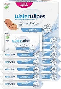 WaterWipes Sensitive+ Newborn & Baby Wipes, 12 Pack