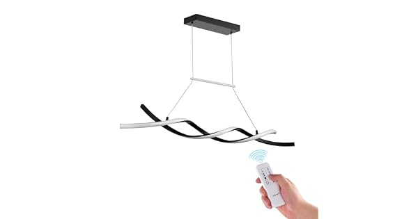 VEVOR Luces de Araa Moderna 24 W Luz Colgante LED Regulable con Pantalla de Silicona con Control Remoto Luces de Techo Ajustable con Brillo de Temperatura de Color 3000K6000K para Cocina Comedor